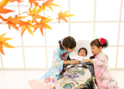 姉弟で七五三とお宮参りの記念写真 プレシュスタジオ八王子店撮影