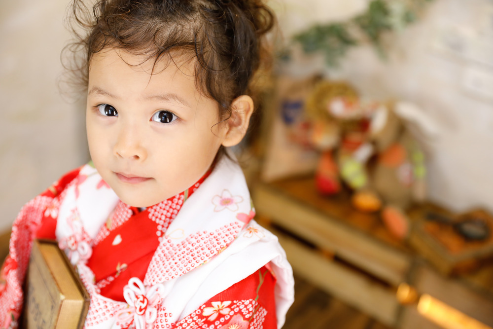 七五三 美人な双子ちゃん こども写真館プレシュスタジオ 貸切型 データお渡し一軒家スタジオ お宮参り 卒業袴 七五三撮影に