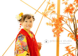 3歳のお誕生日と七五三記念写真 イエローの着物