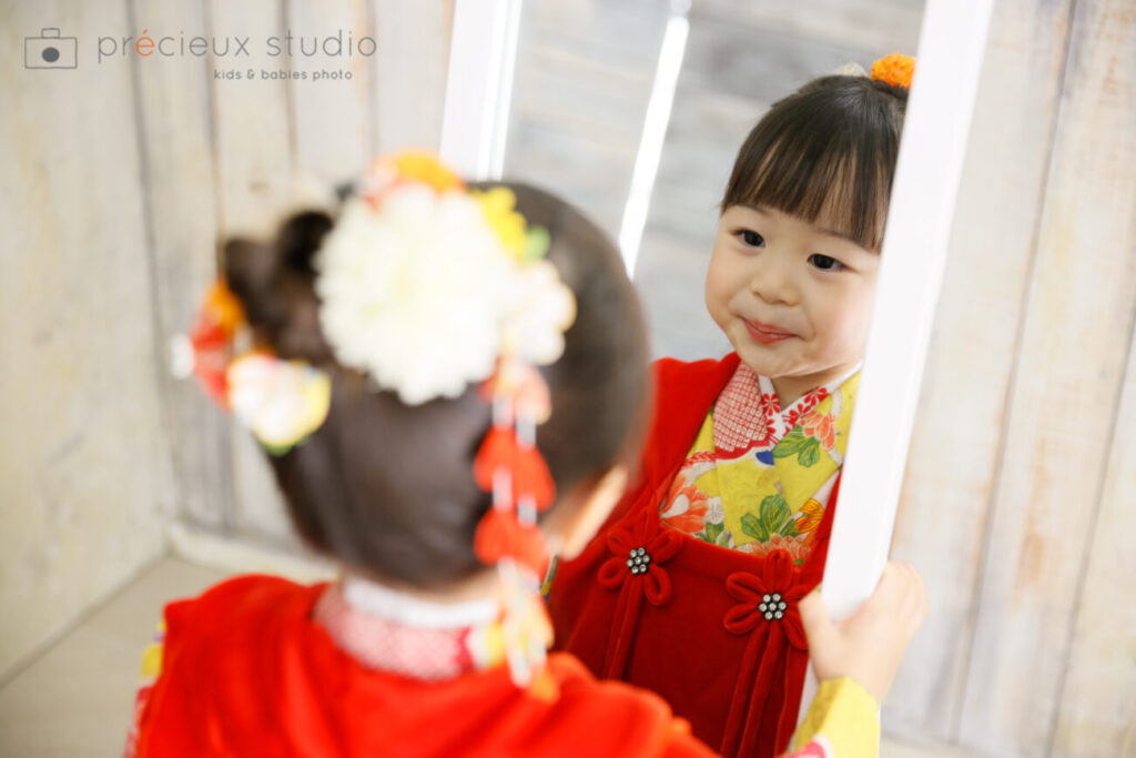 初着　お宮参り　七五三着物　女の子　一ツ身　正絹