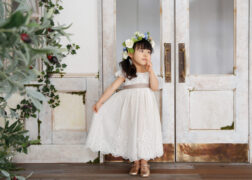 花冠とワンピースで3歳の七五三記念写真撮影 洋装