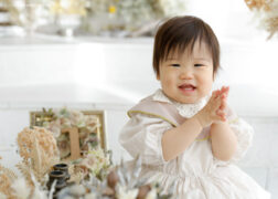 女の子の1歳バースデーフォト お誕生日記念写真撮影