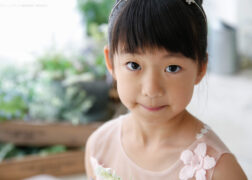 7歳の七五三写真撮影 プリンセス風のピンクのドレスで