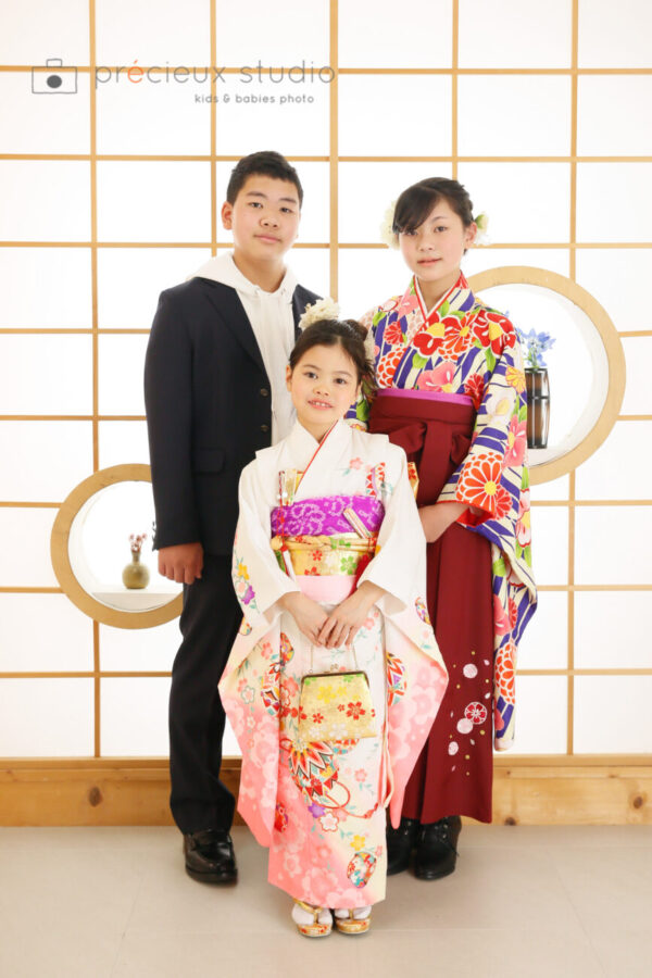 七五三&ハーフ成人式記念写真撮影 仲良くお着物で華やかに♪【自由が丘