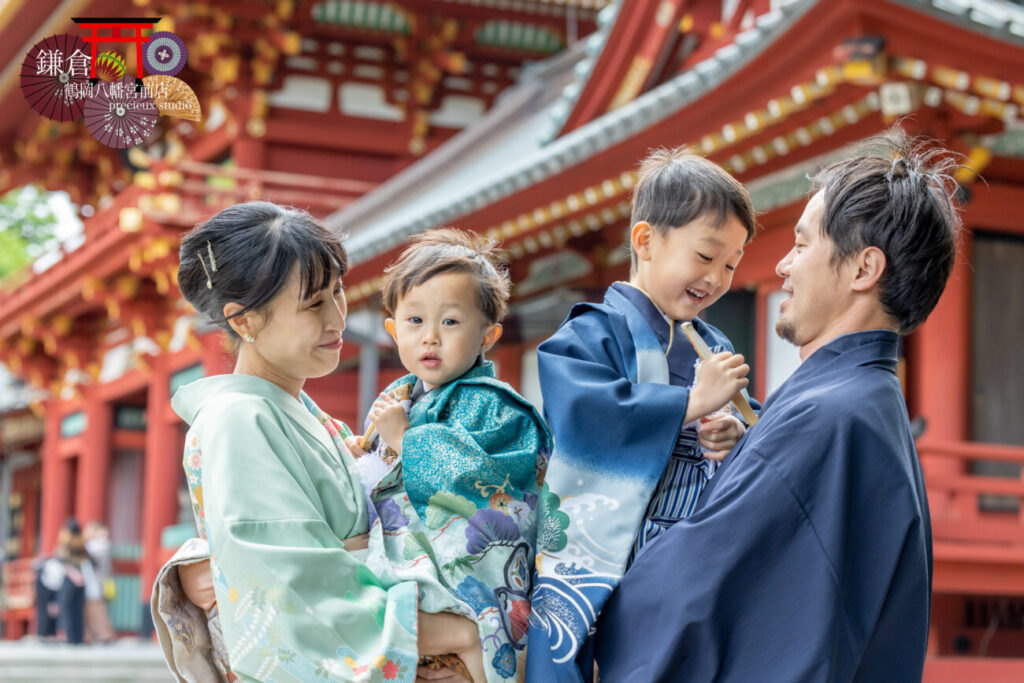 家族で七五三のお参り 鎌倉鶴岡八幡宮出張撮影