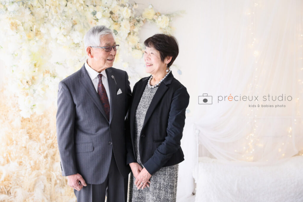 70歳の古希の記念で夫婦写真撮影