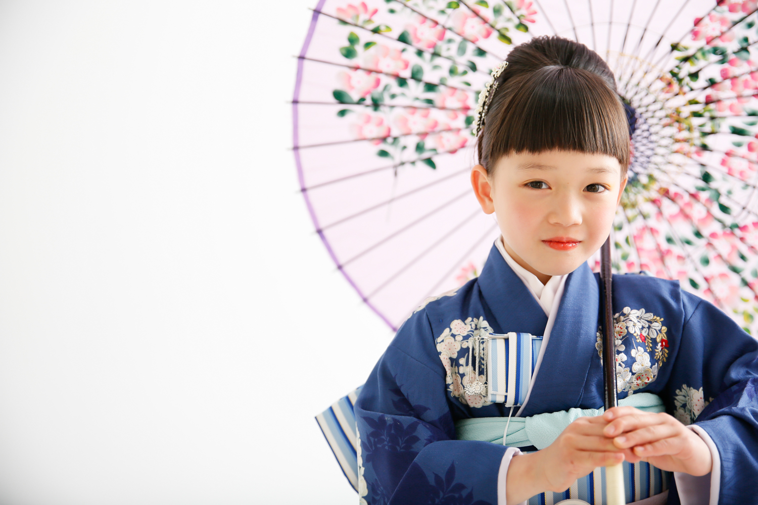 千寿】/アンティークパープルお出掛け着物七五三 女の子撮影用レンタル 