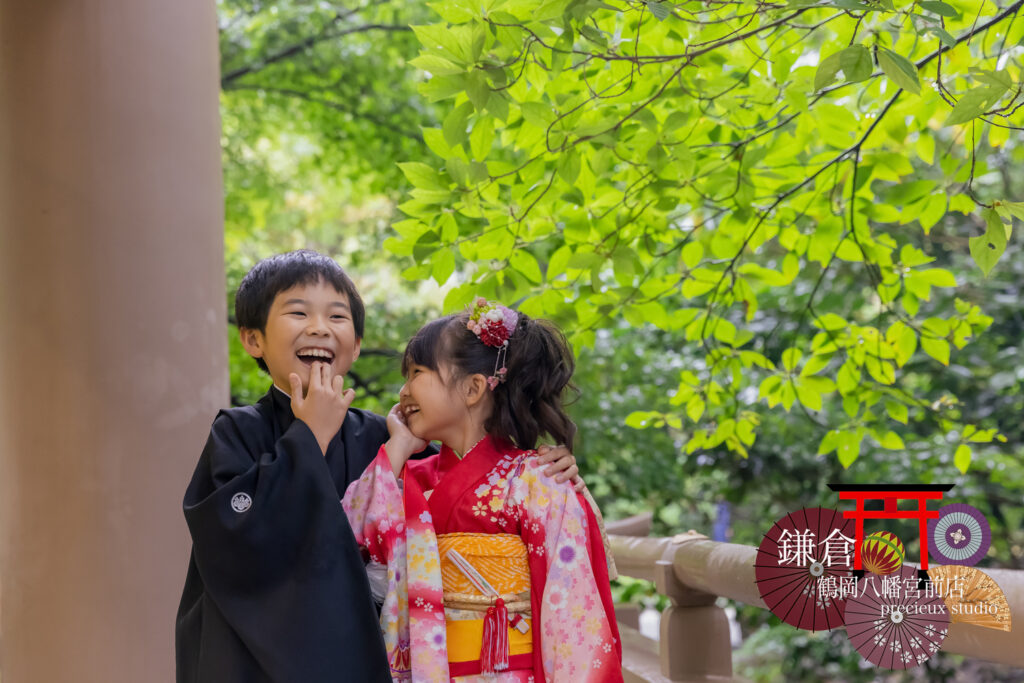 鎌倉鶴岡八幡宮で七五三の出張写真撮影