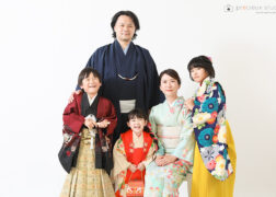着物姿で家族写真撮影