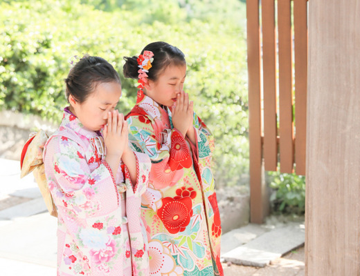 七五三神社お参り用お出かけ着物レンタル