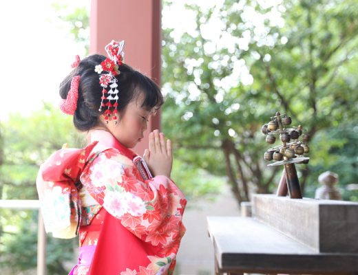 七五三神社お参り用お出かけ着物レンタル