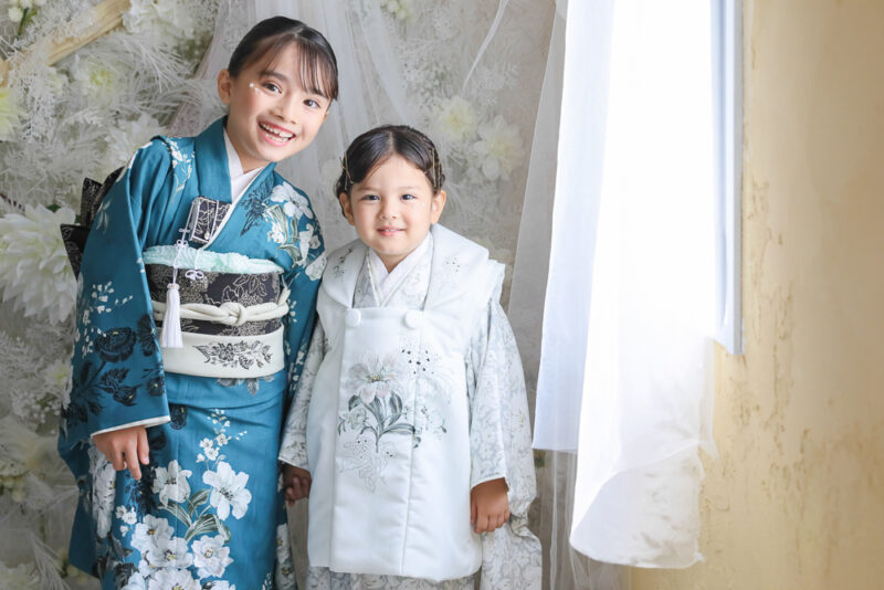 ブランド着物で七五三写真撮影 姉妹
