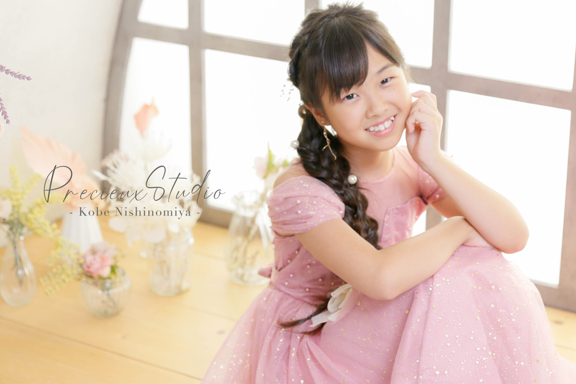 女の子用★子供振袖　薄手正絹　ハーフ成人式や記念撮影、お正月ひな祭り着丈143㎝ 女の子用☆子供振袖 薄手正絹 ハーフ成人式や記念撮影、お正月
