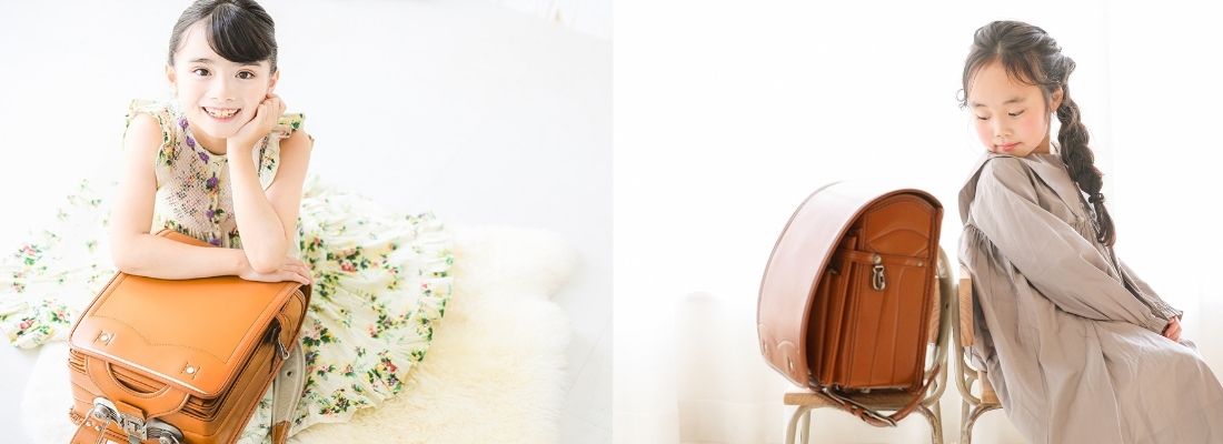 プレシュスタジオのおしゃれな入学記念写真撮影 ランドセル持ち込み可能
