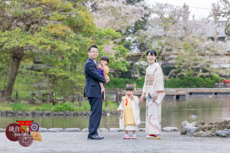 鎌倉鶴岡八幡宮に家族で七五三参り 出張撮影