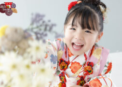 七五三記念写真撮影 モダンレトロな着物で3歳の七五三